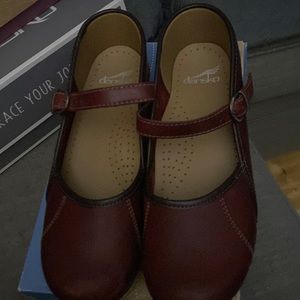 Dansko Marcelle Oiled Red Mary-Janes